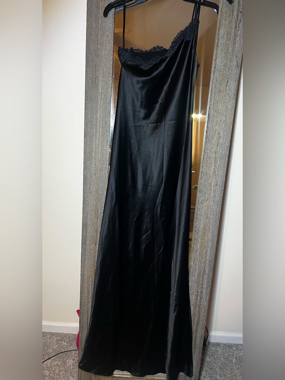 Cami NYC Black Satin Slip Maxi Dress